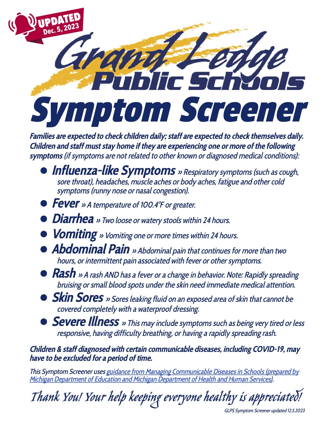 Symptom Screener Measures